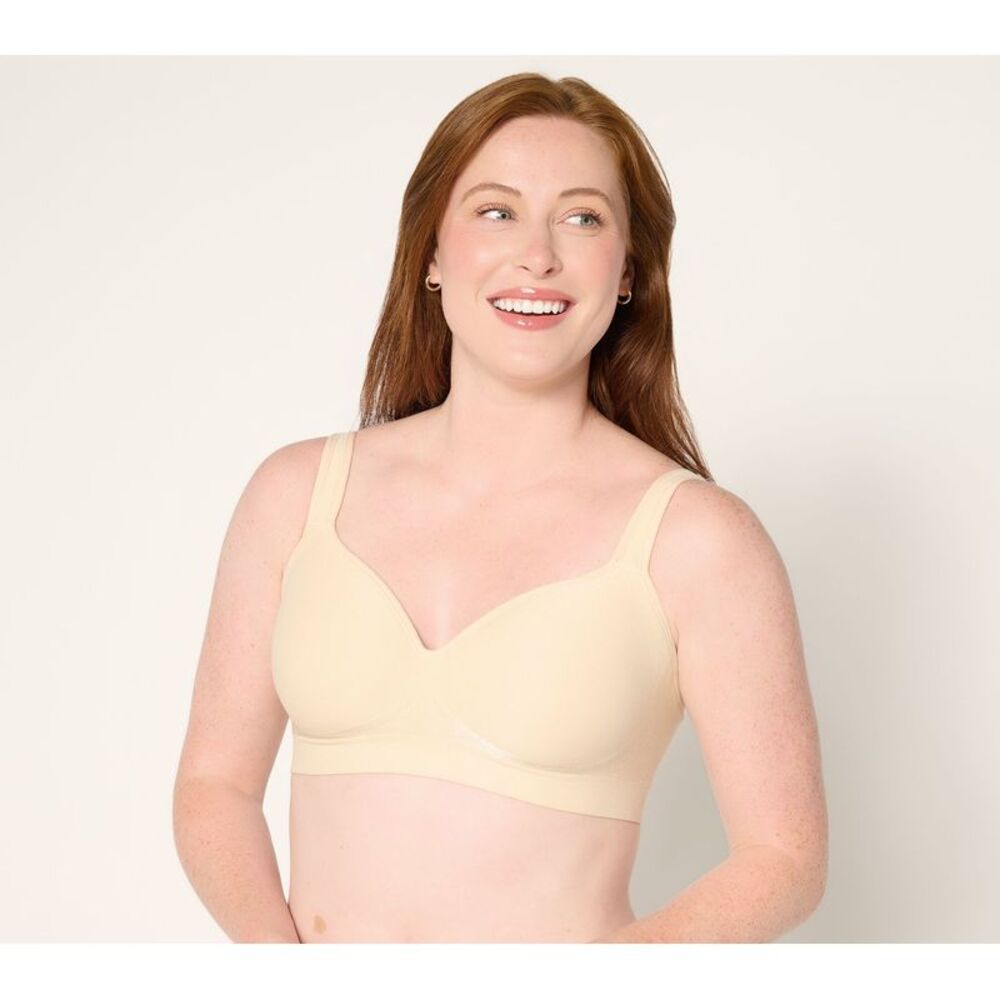 Wacoal Women's Bra Sz S Essentials Sweetheart Wireless Contour White